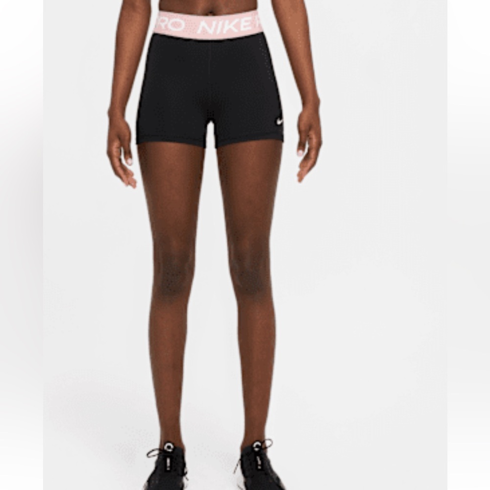 Nike Women's Black and Pink Athletic Shorts